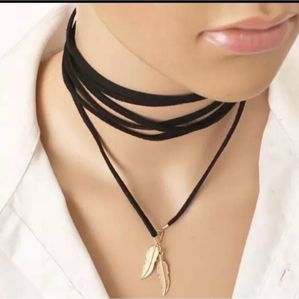 Black Choker sue Necklace Gothic Punk Velvet Long